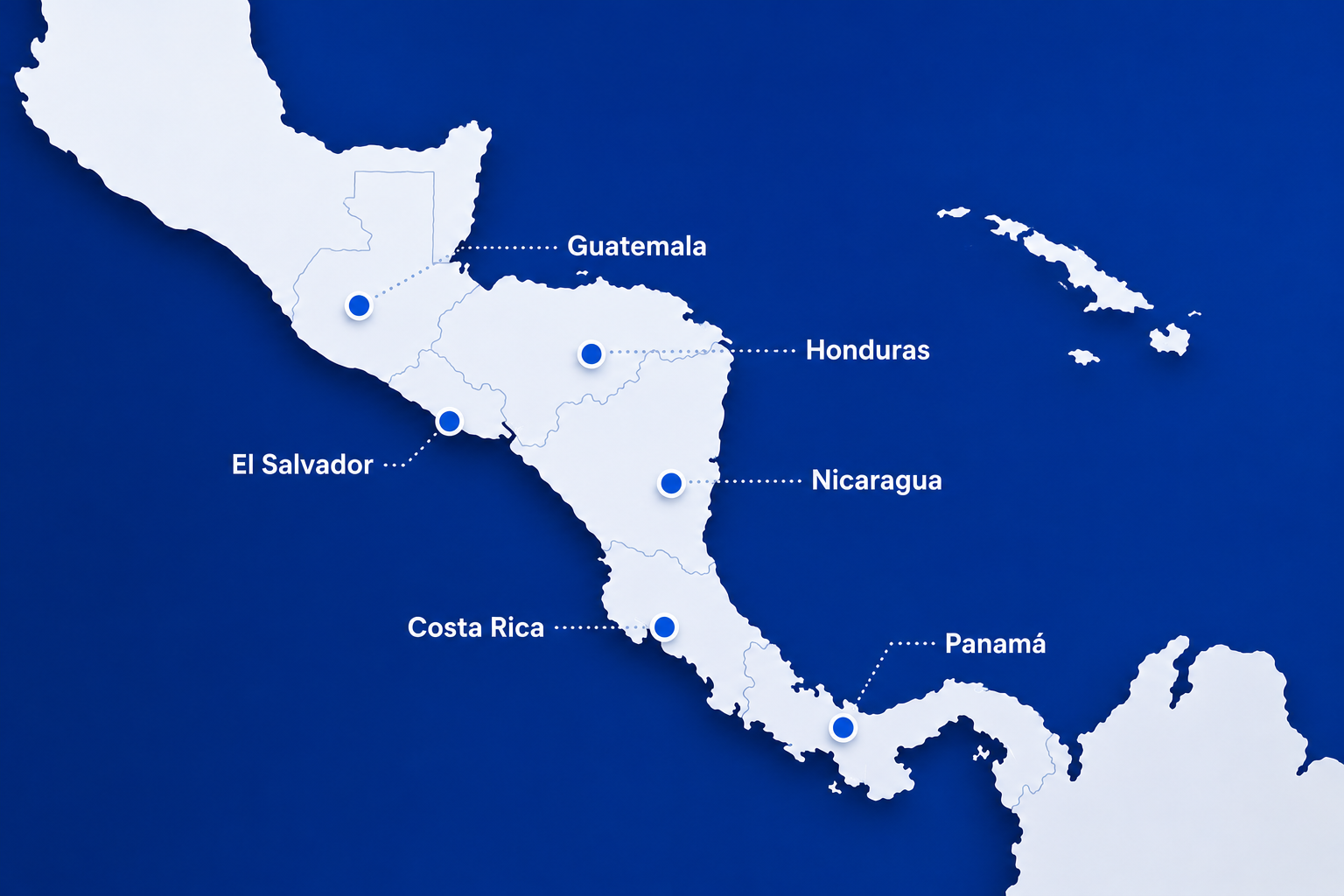 Map of 5C service coverage throughout Central America